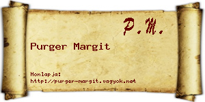 Purger Margit névjegykártya